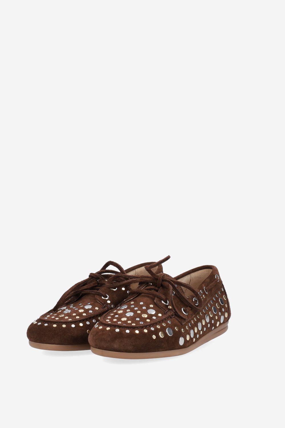 Titanium suede boat loafers
