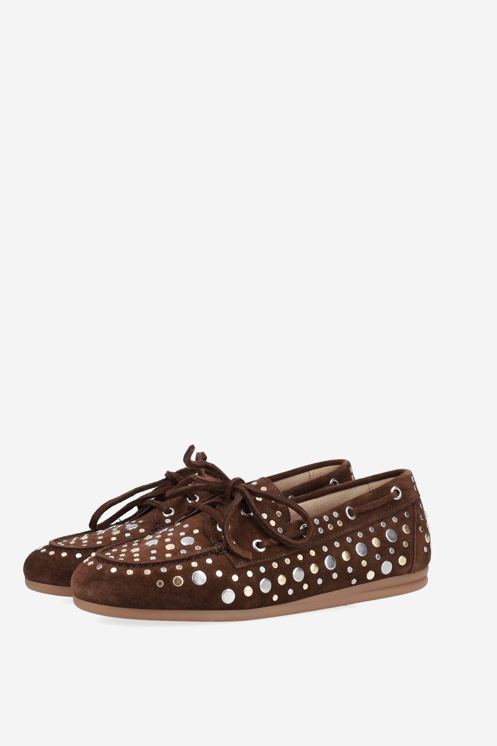 Titanium suede boat loafers