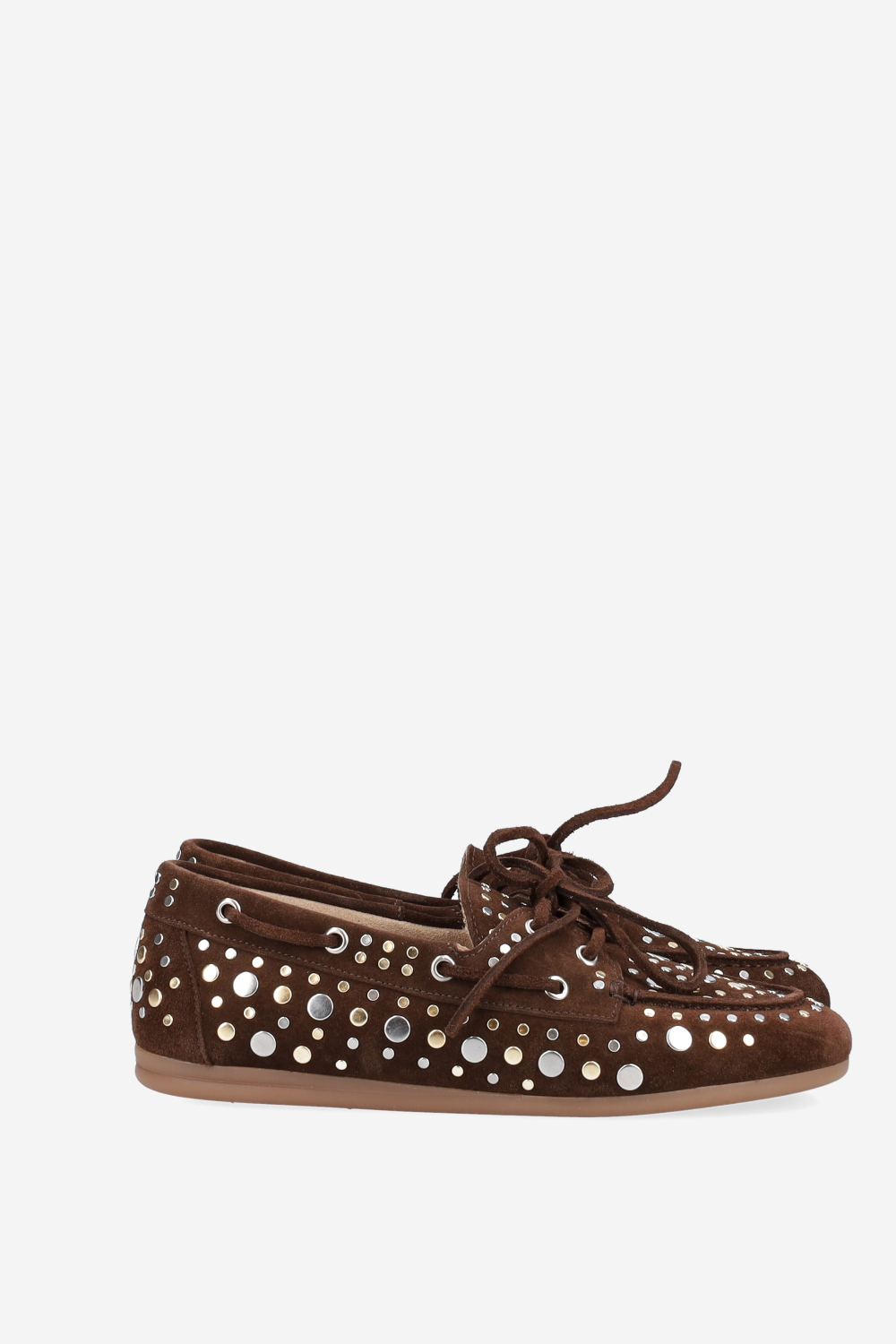 Titanium suede boat loafers