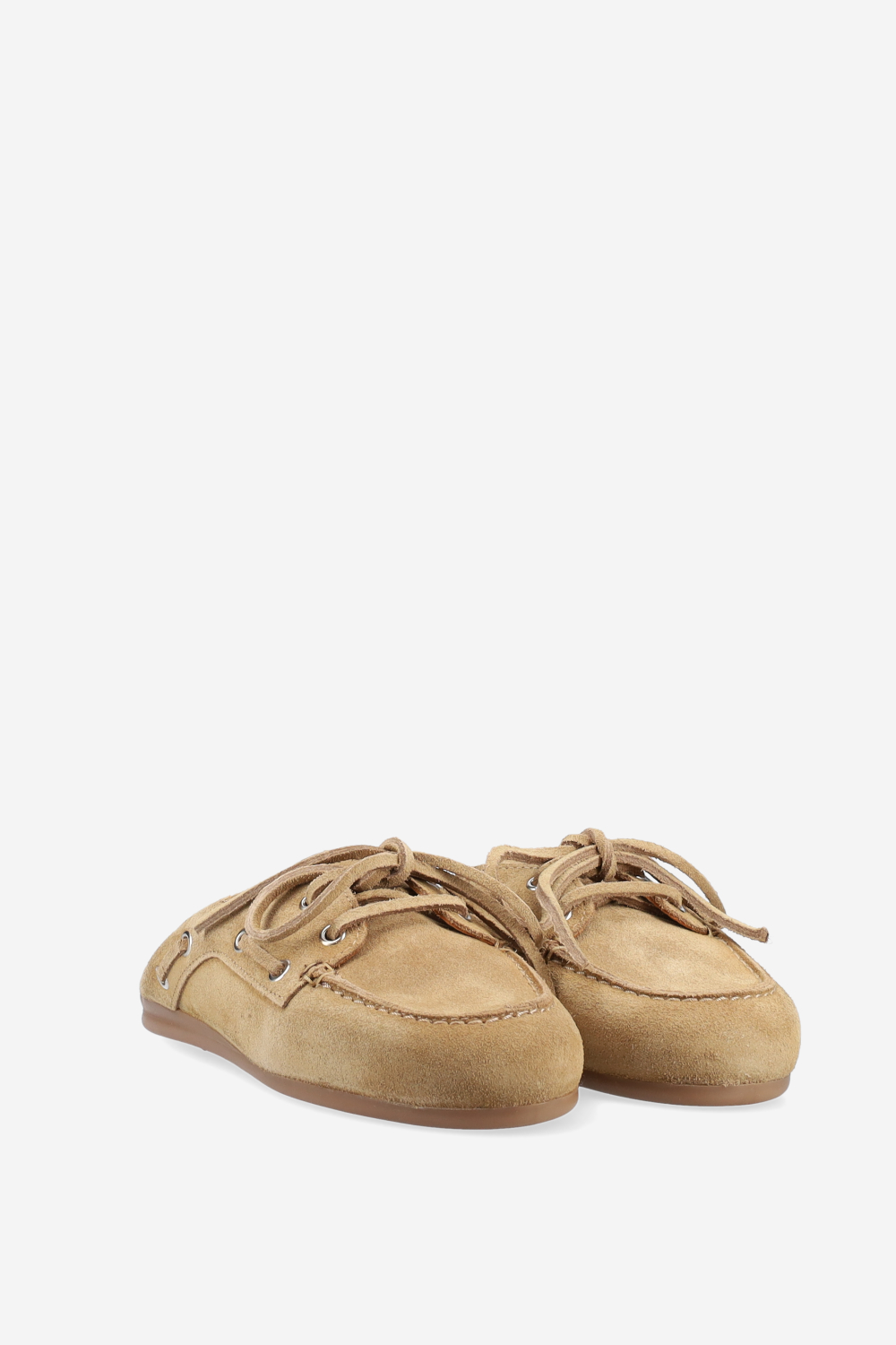 Boat loafer suede mules