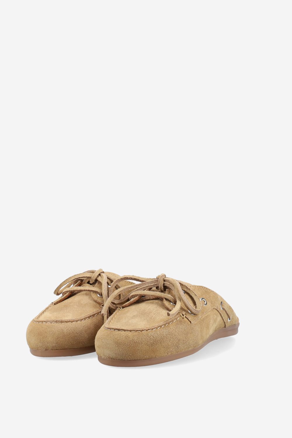 Boat loafer suede mules