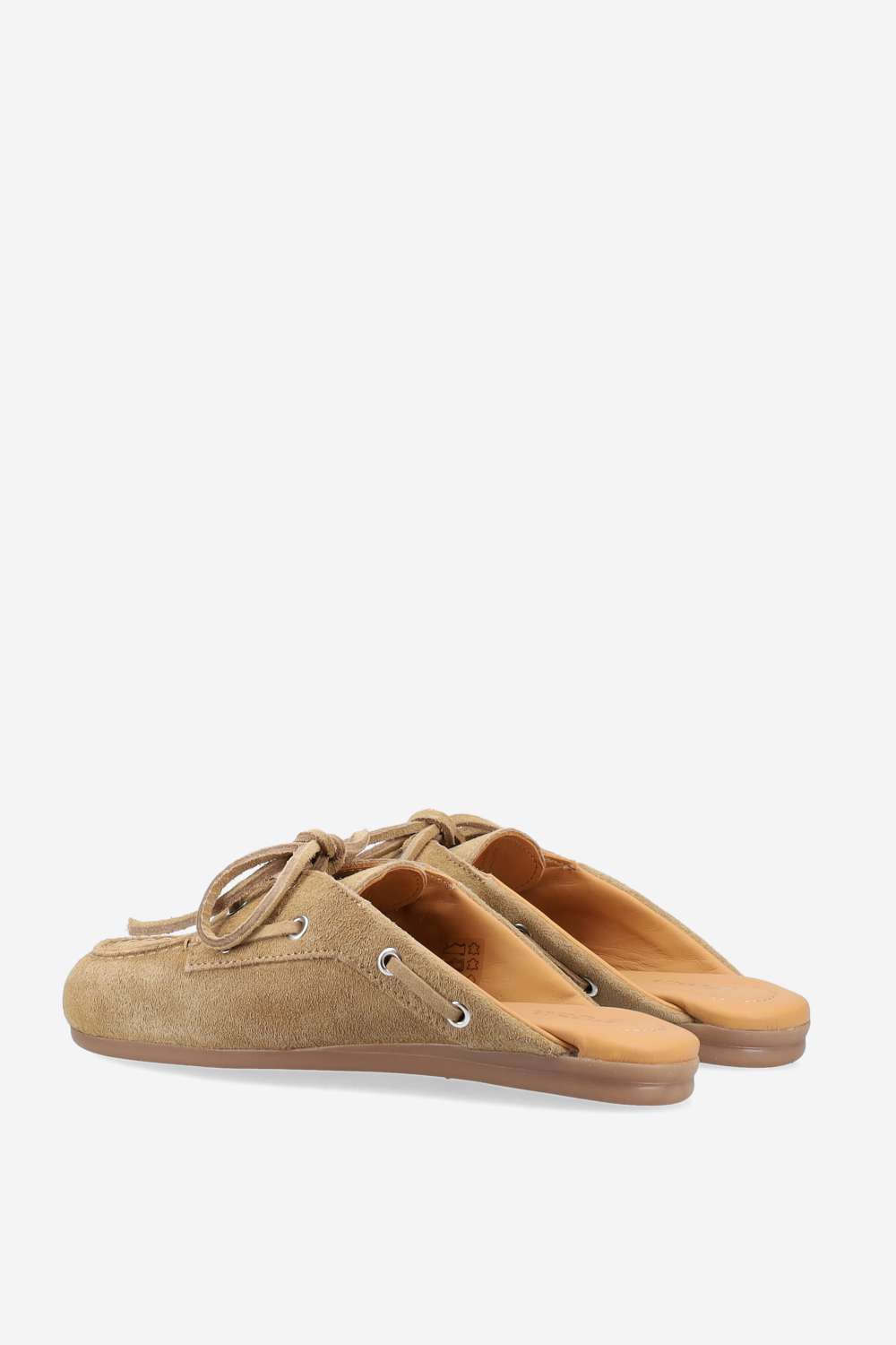 Boat loafer suede mules