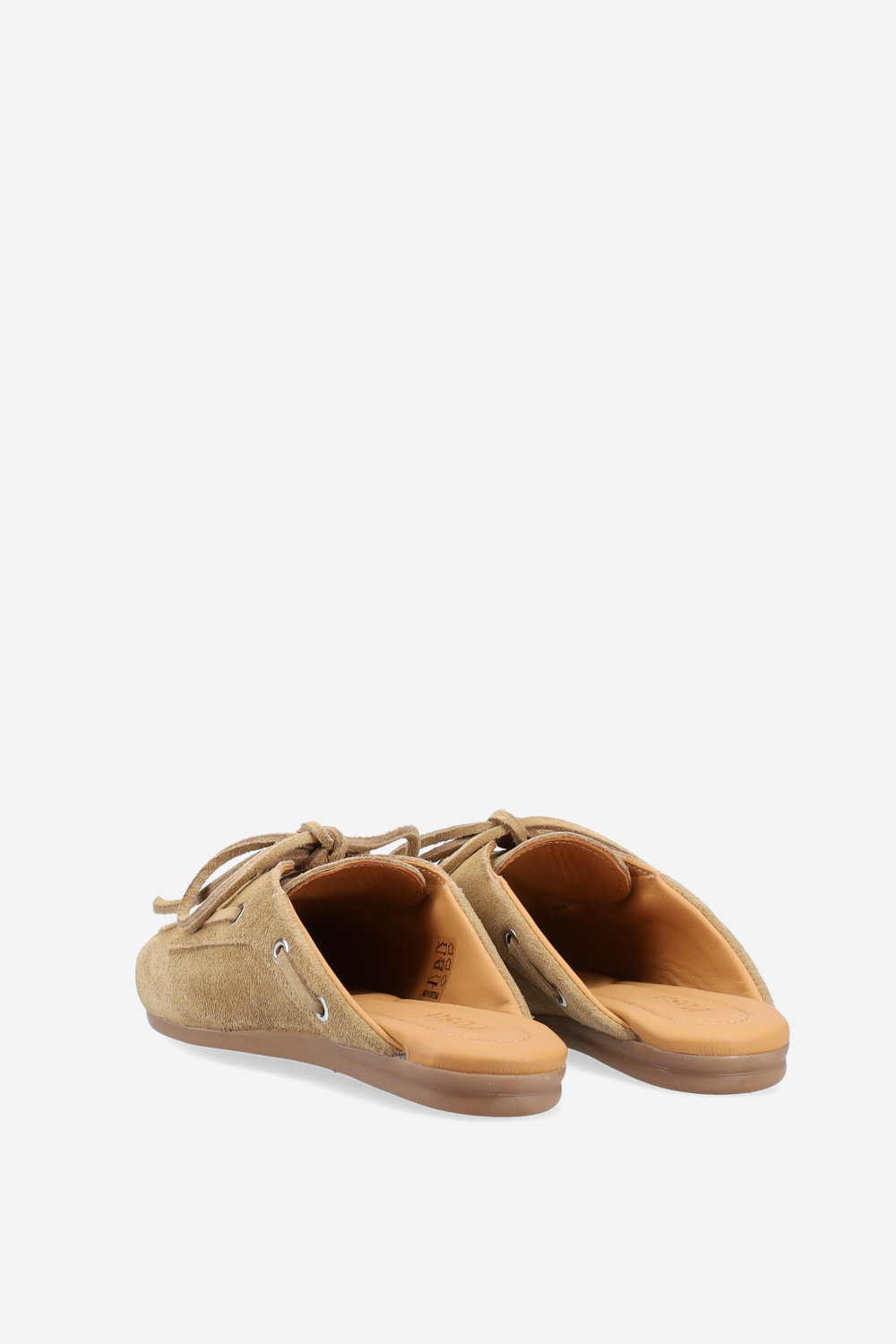 Boat loafer suede mules