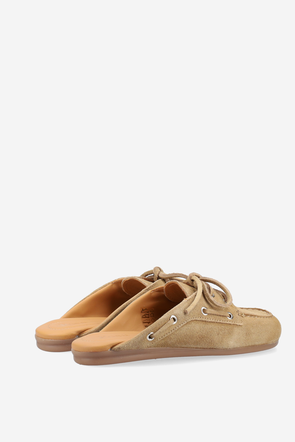 Boat loafer suede mules