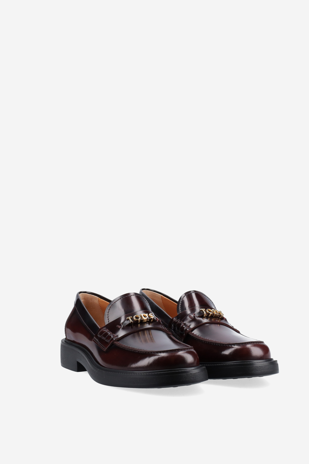 Lettering leather loafers
