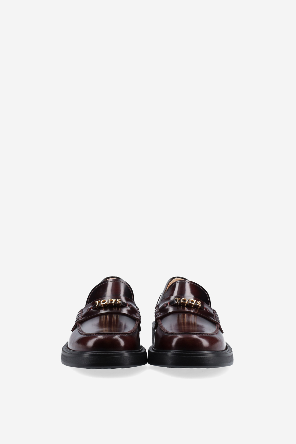 Lettering leather loafers