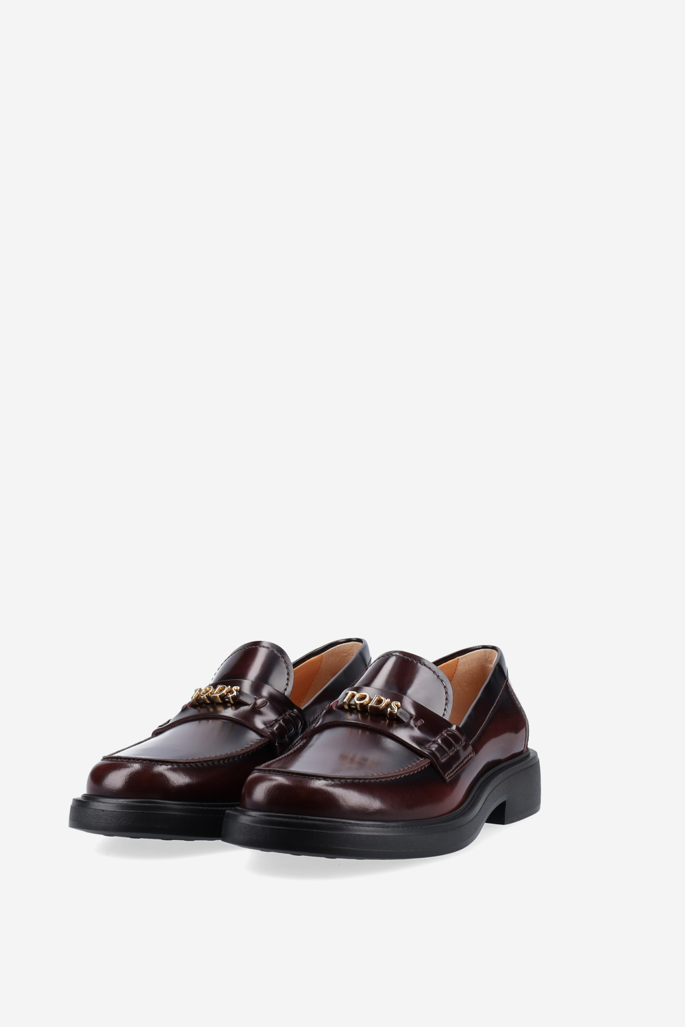 Lettering leather loafers