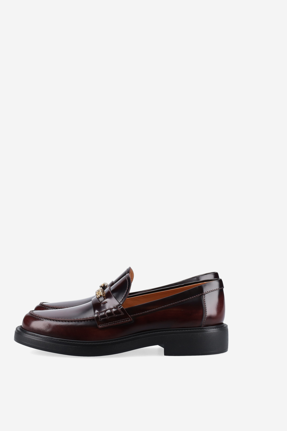 Lettering leather loafers