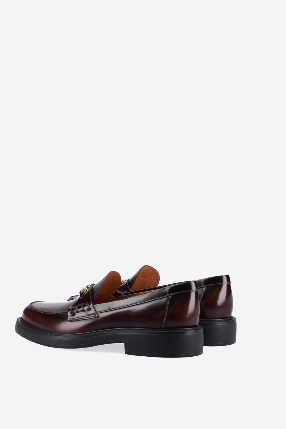 Lettering leather loafers