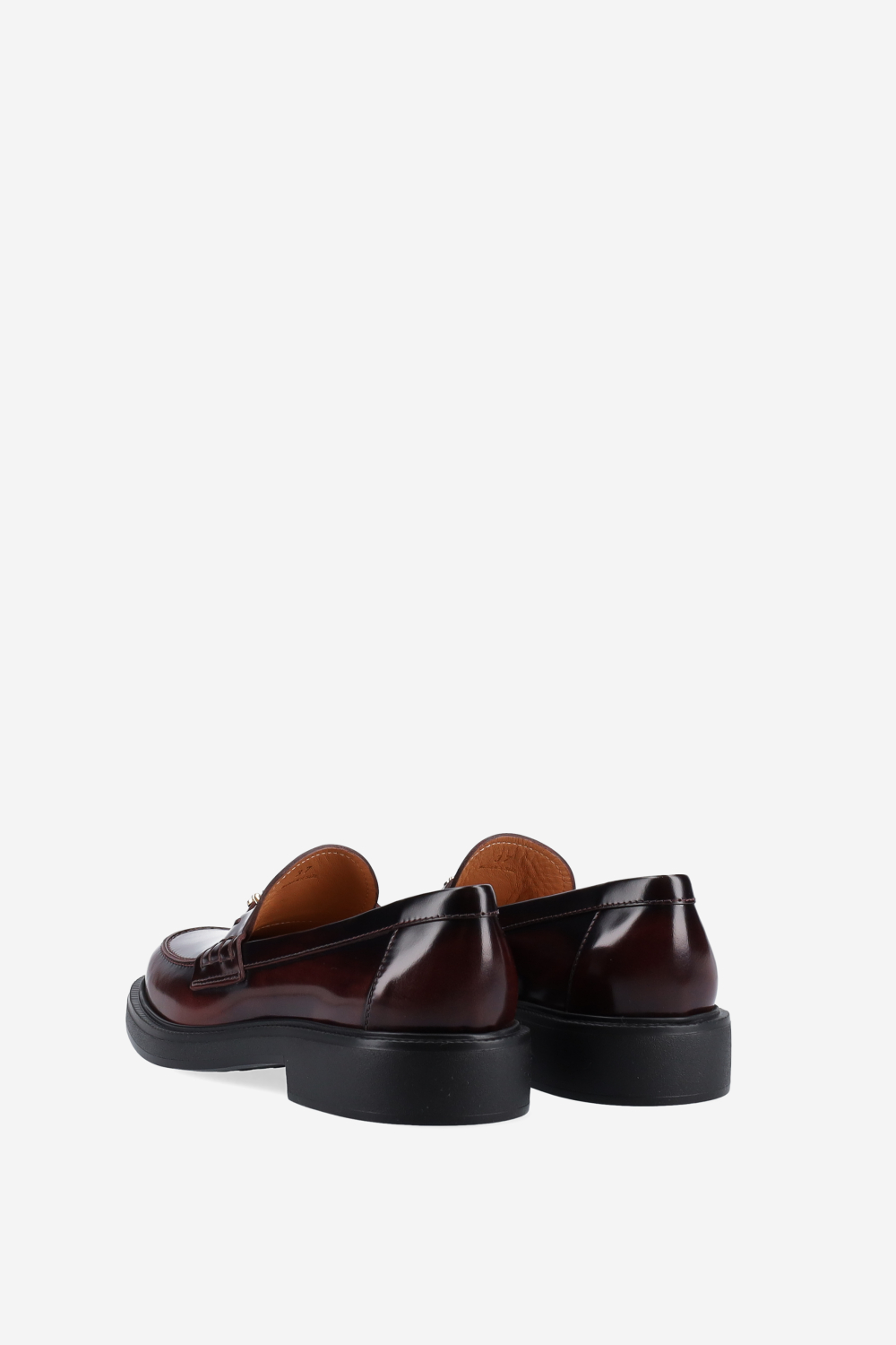 Lettering leather loafers