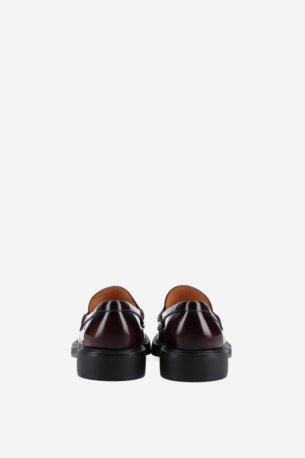 Lettering leather loafers