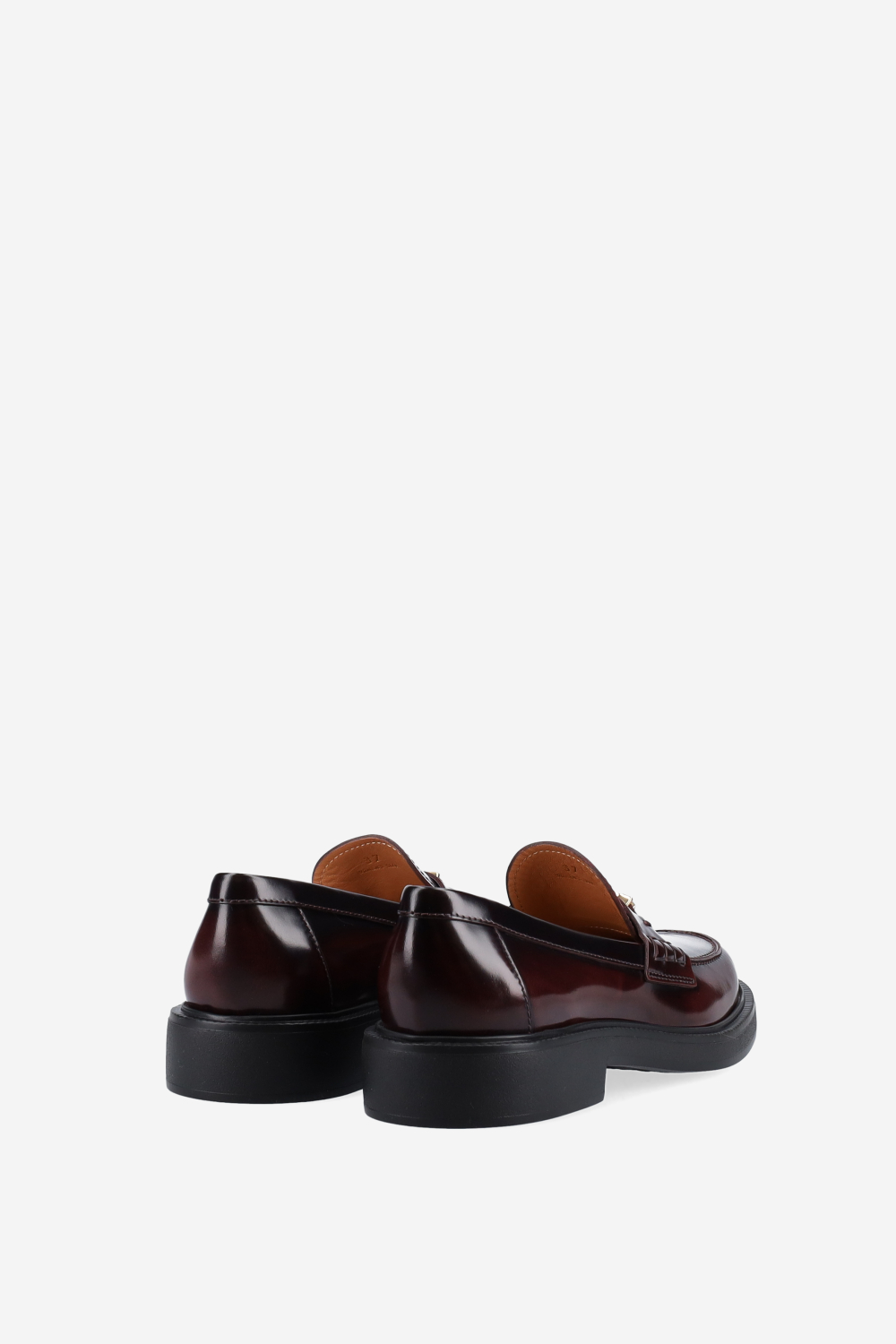 Lettering leather loafers