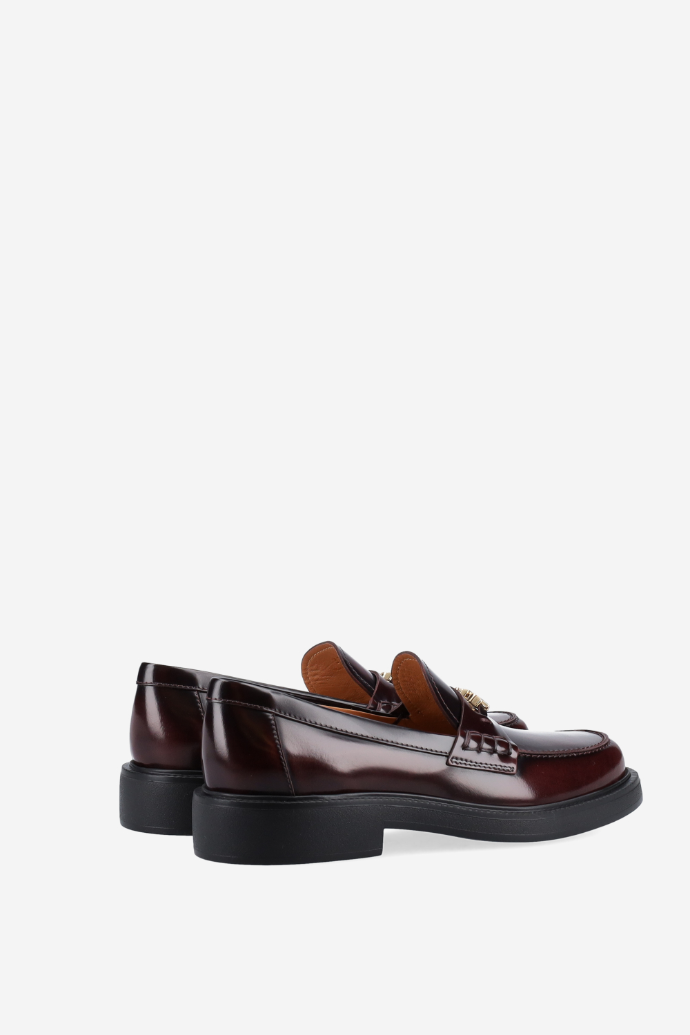 Lettering leather loafers