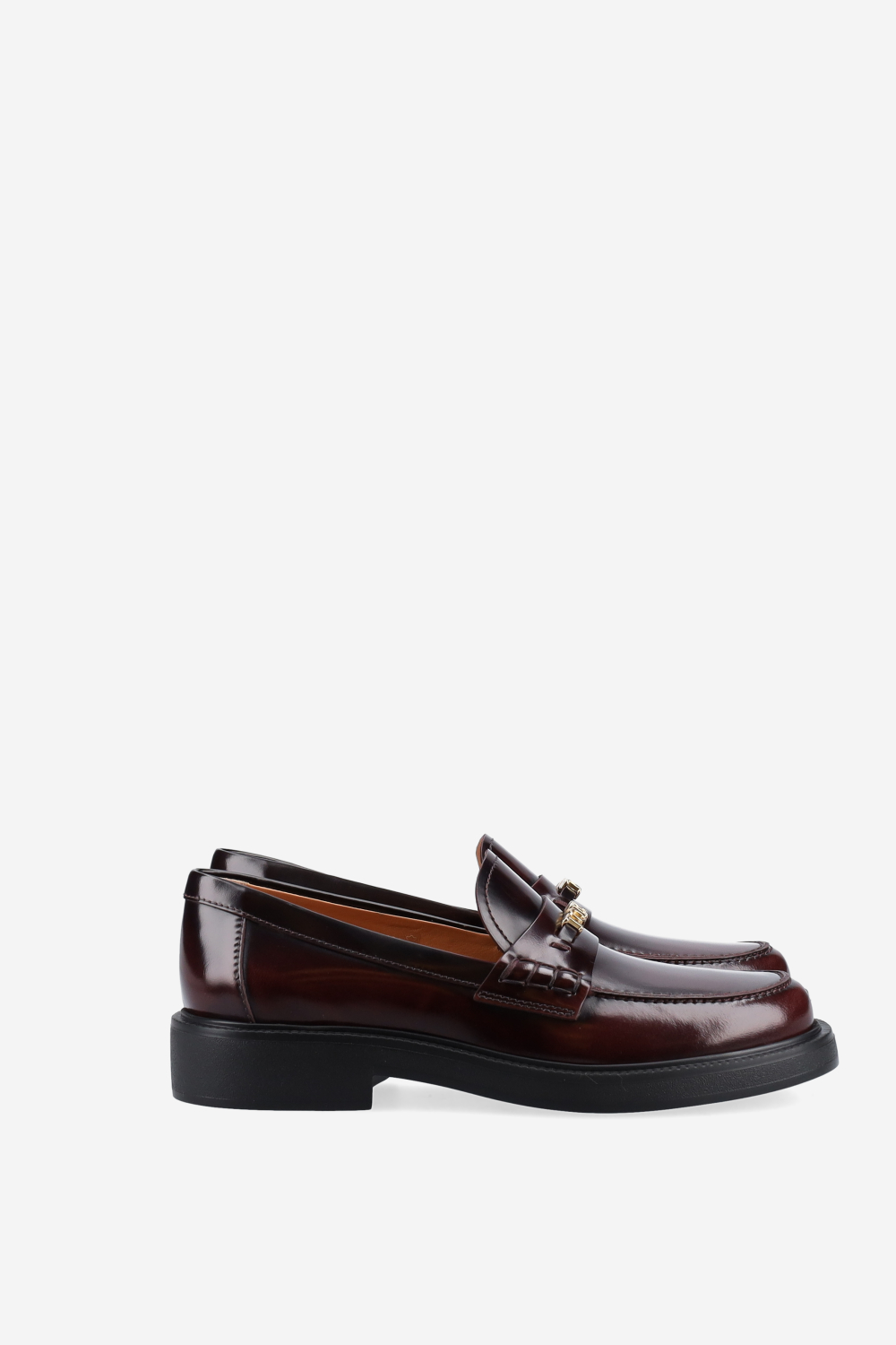 Lettering leather loafers