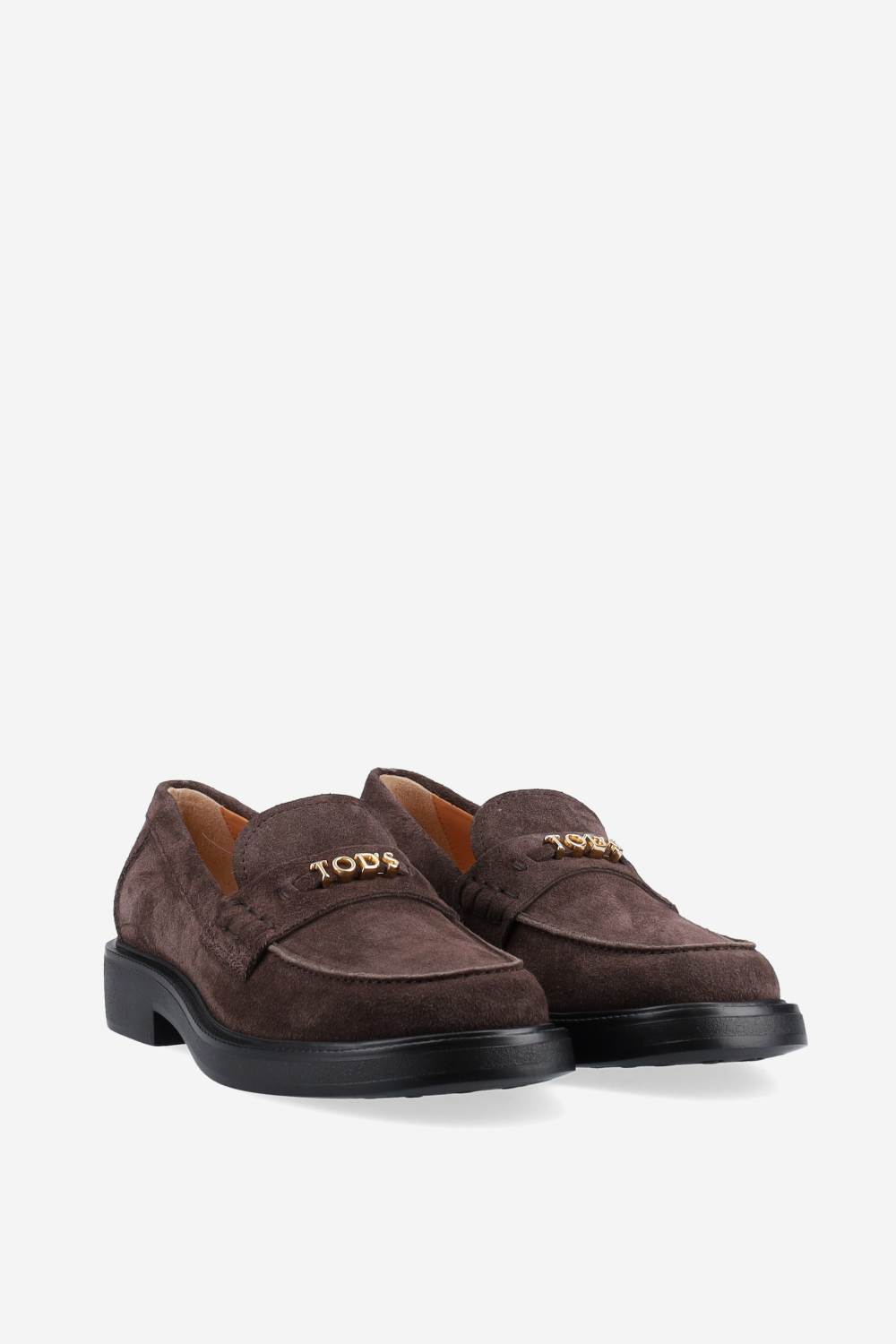 Lettering suede loafers