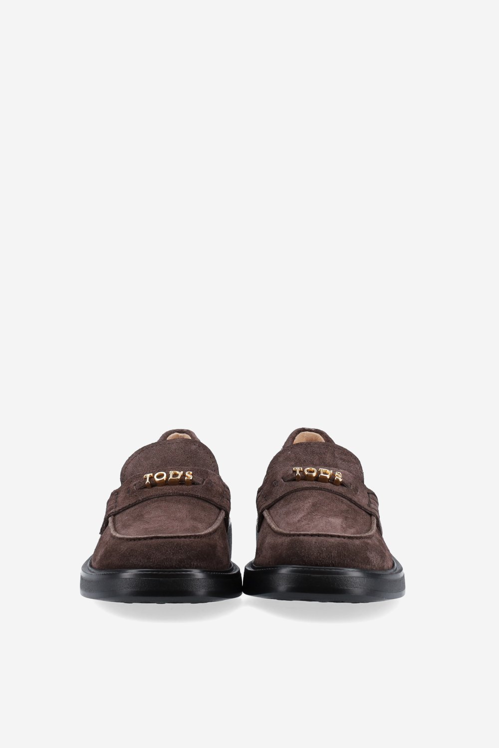 Lettering suede loafers