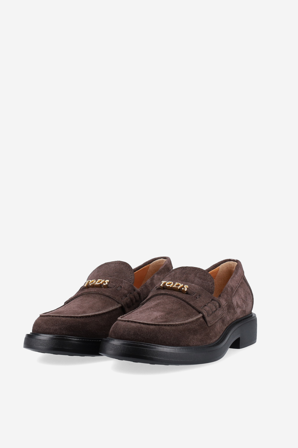 Lettering suede loafers