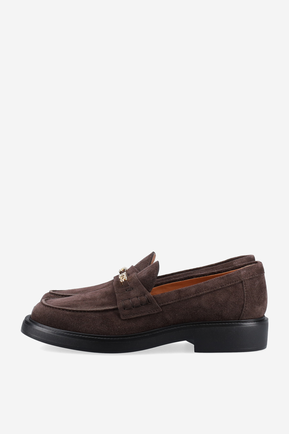 Lettering suede loafers