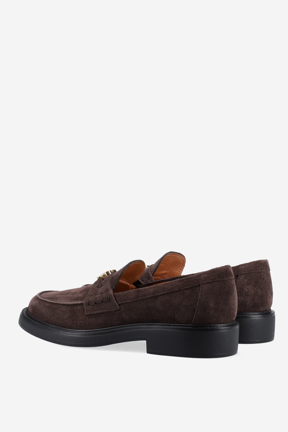 Lettering suede loafers