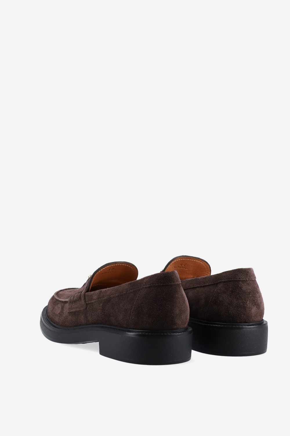 Lettering suede loafers