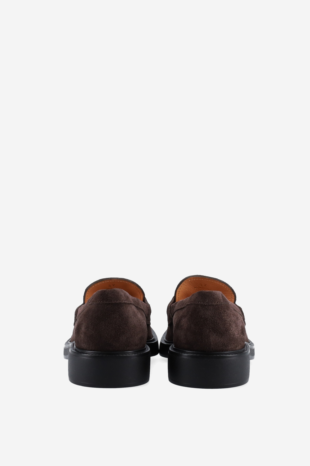 Lettering suede loafers