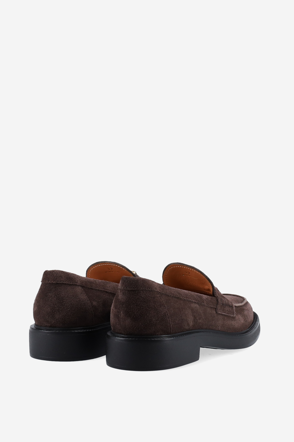 Lettering suede loafers