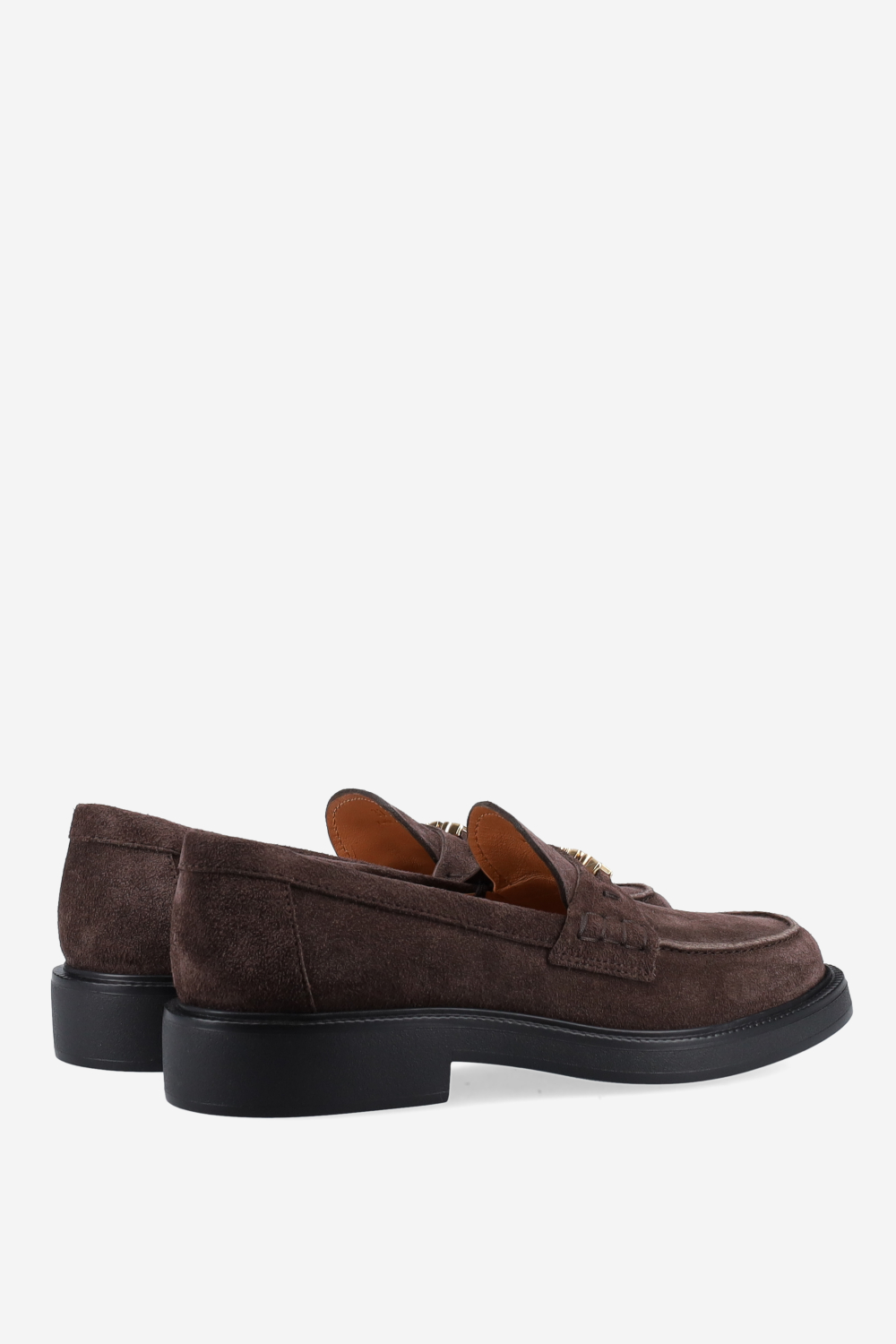 Lettering suede loafers