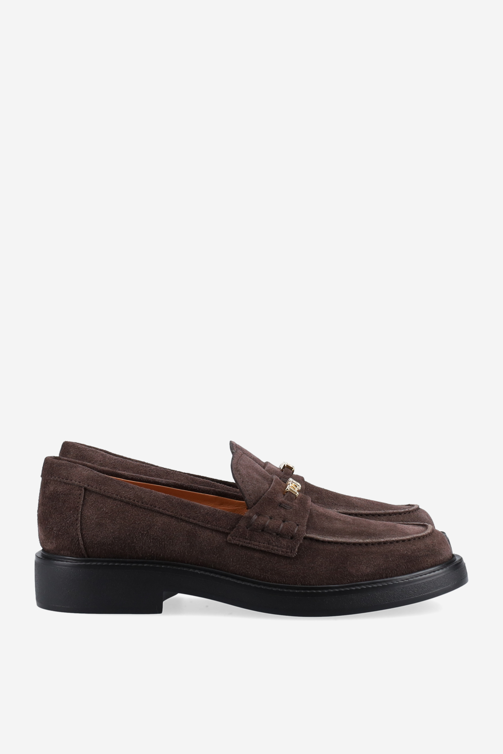Lettering suede loafers