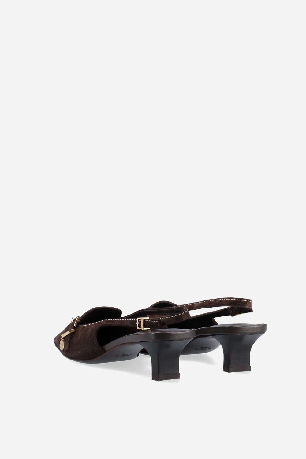 Squared toe suede slingbacks