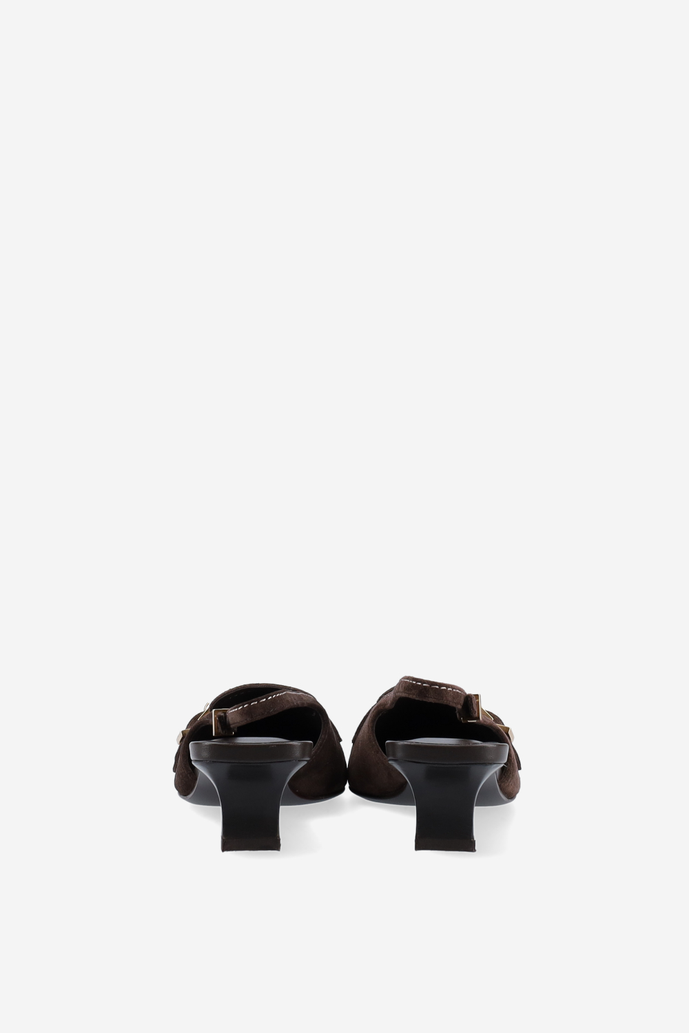 Squared toe suede slingbacks