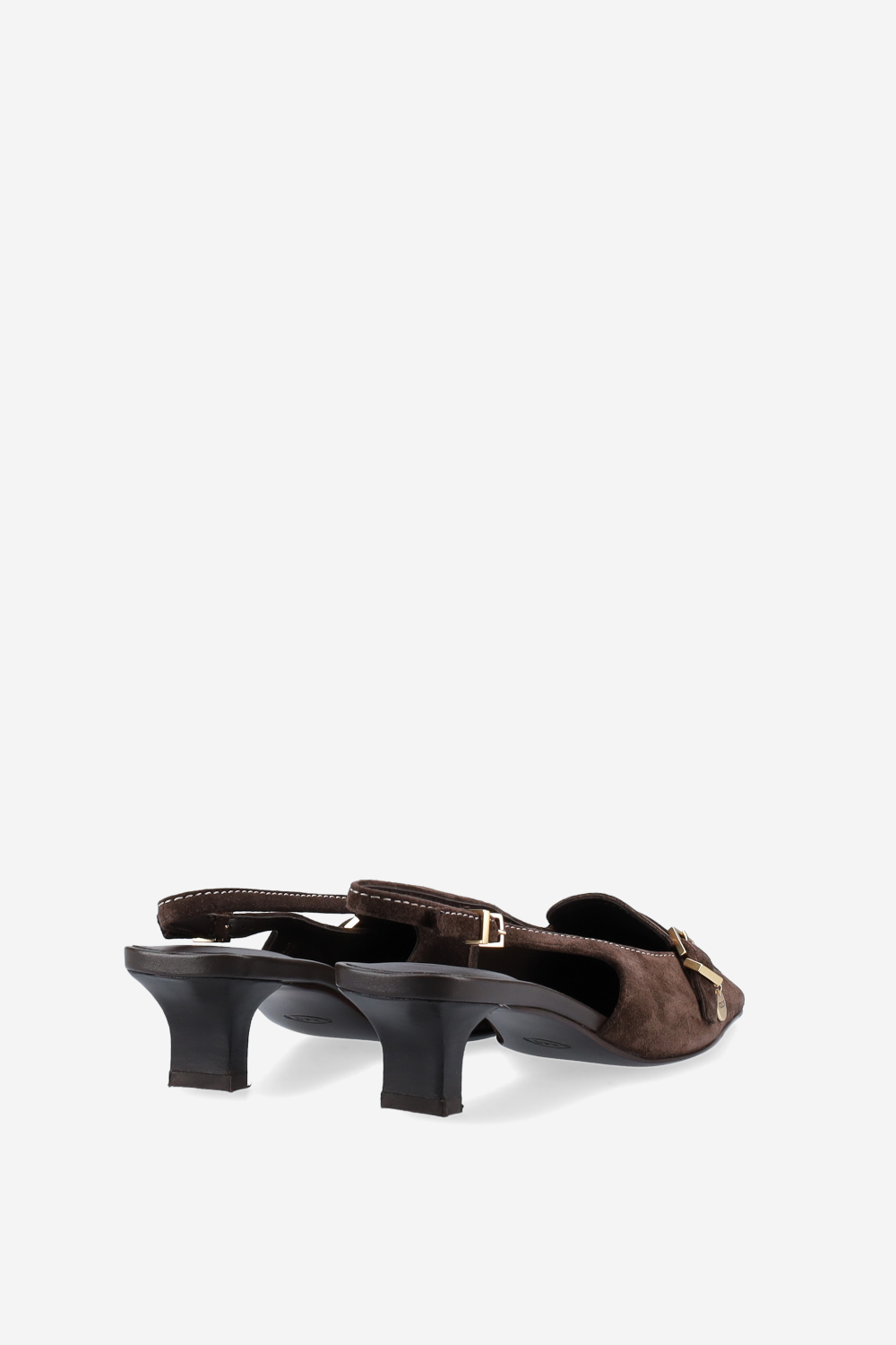 Squared toe suede slingbacks