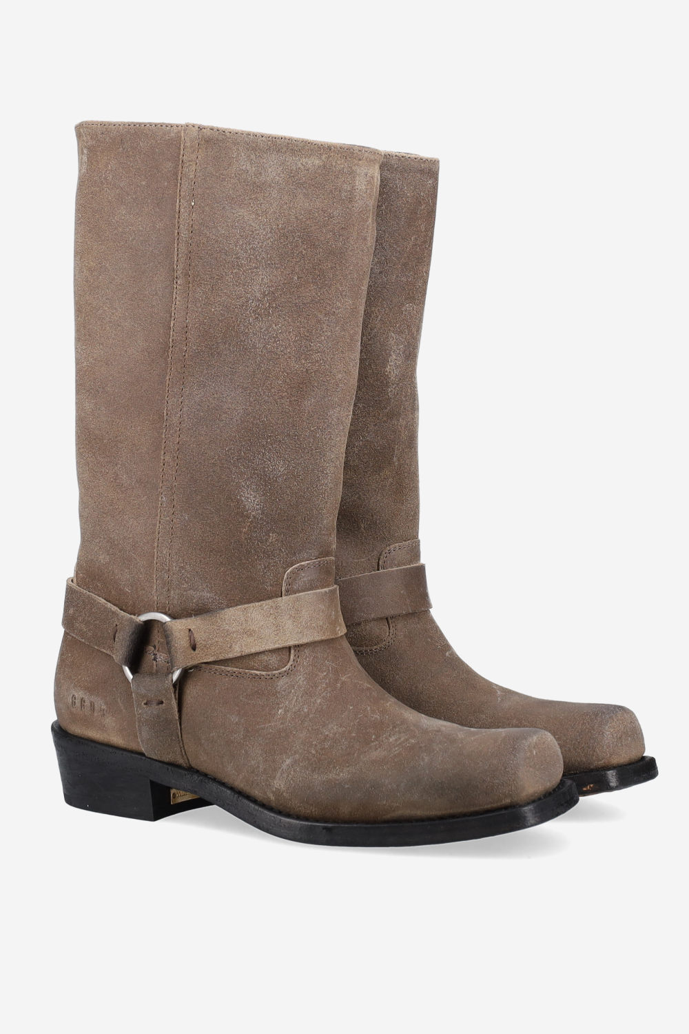 Biker square waxed boots