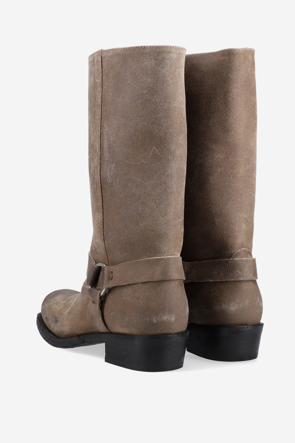 Biker square waxed boots