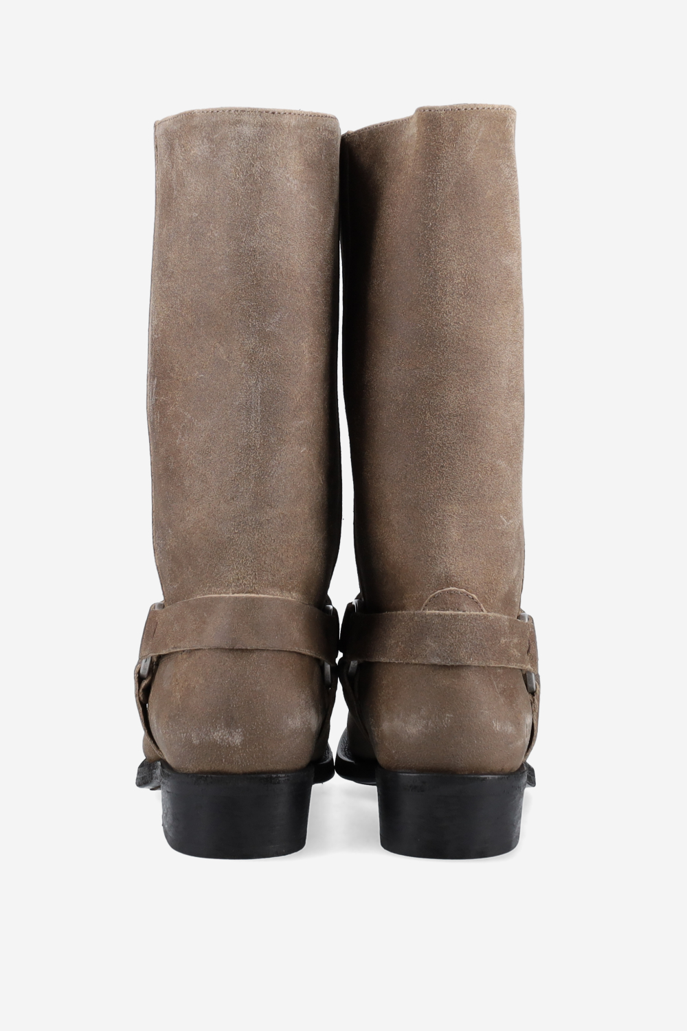 Biker square waxed boots