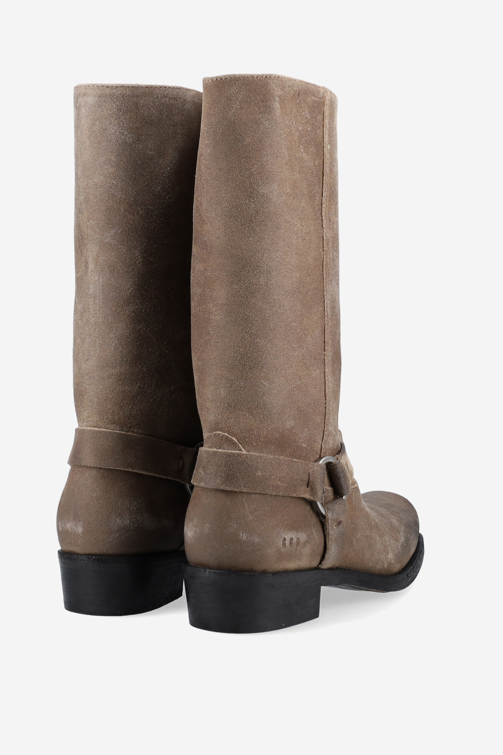 Biker square waxed boots