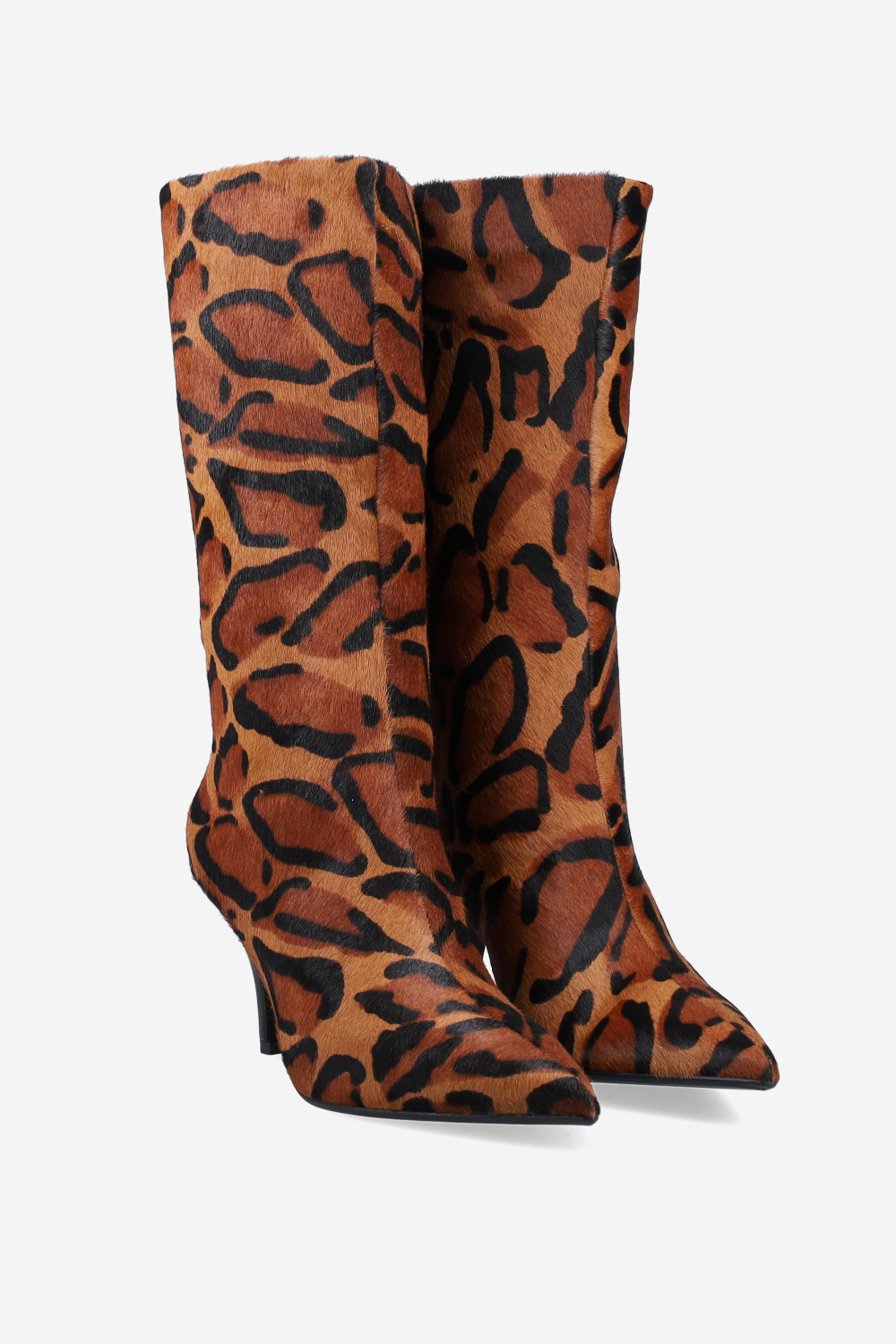 Animal printed pony-hair boots