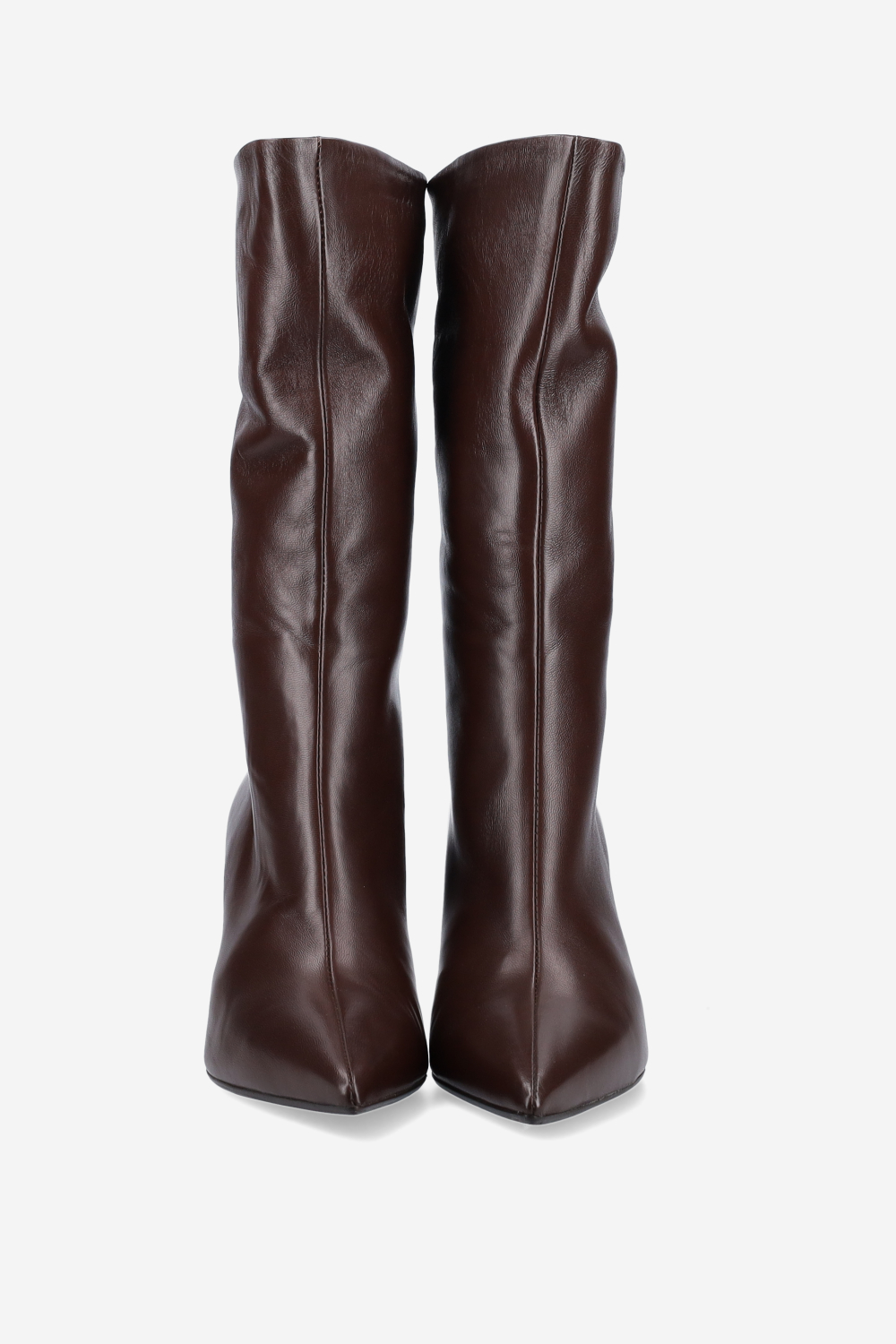 Pointed-toe leather boots
