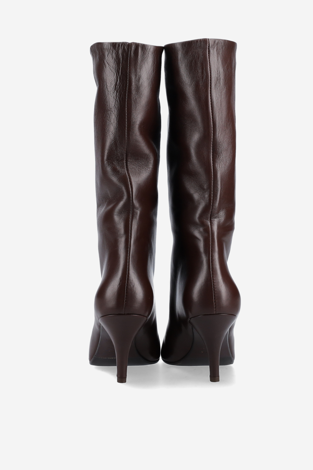 Pointed-toe leather boots