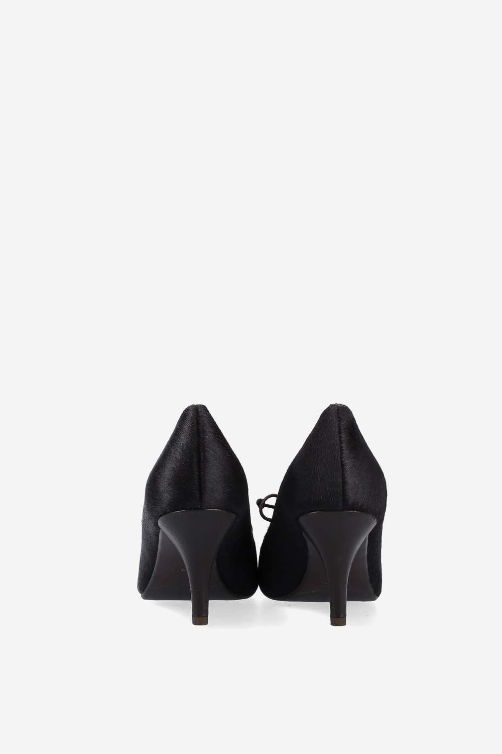 Lace-up pony hair pumps