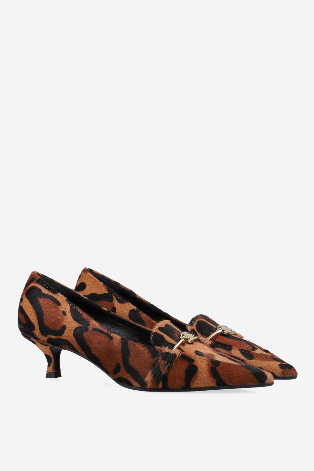 Buckled pony hair pumps