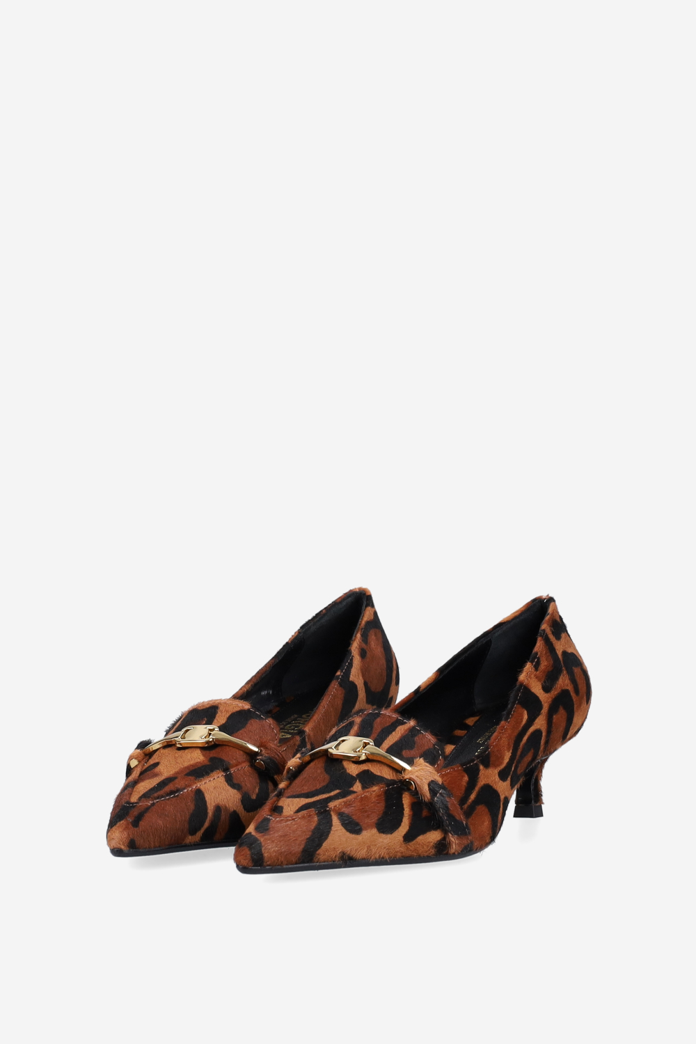 Buckled pony hair pumps