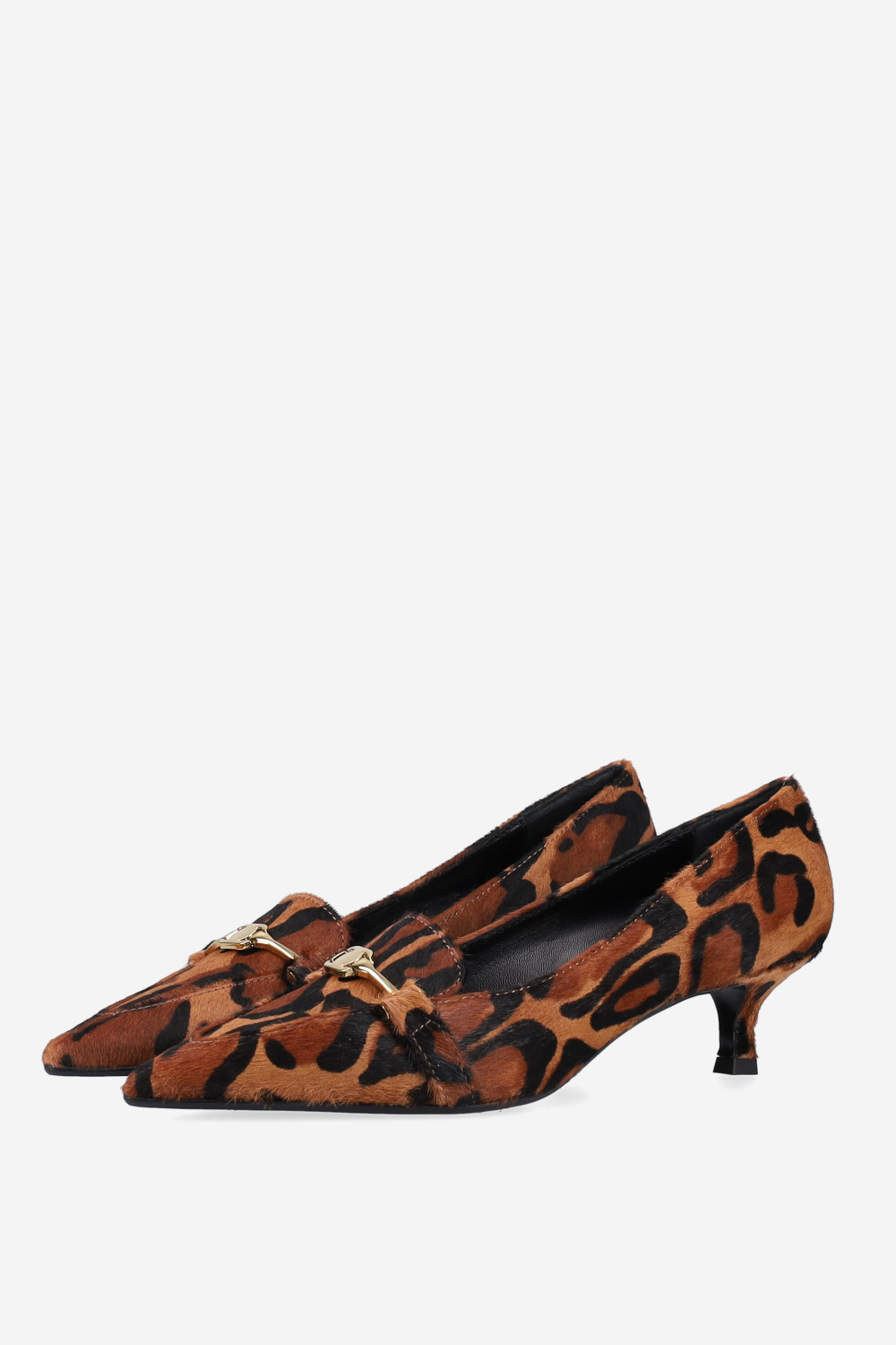 Buckled pony hair pumps