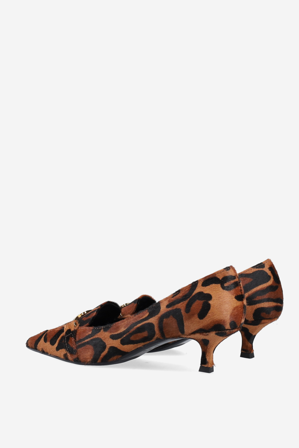 Buckled pony hair pumps