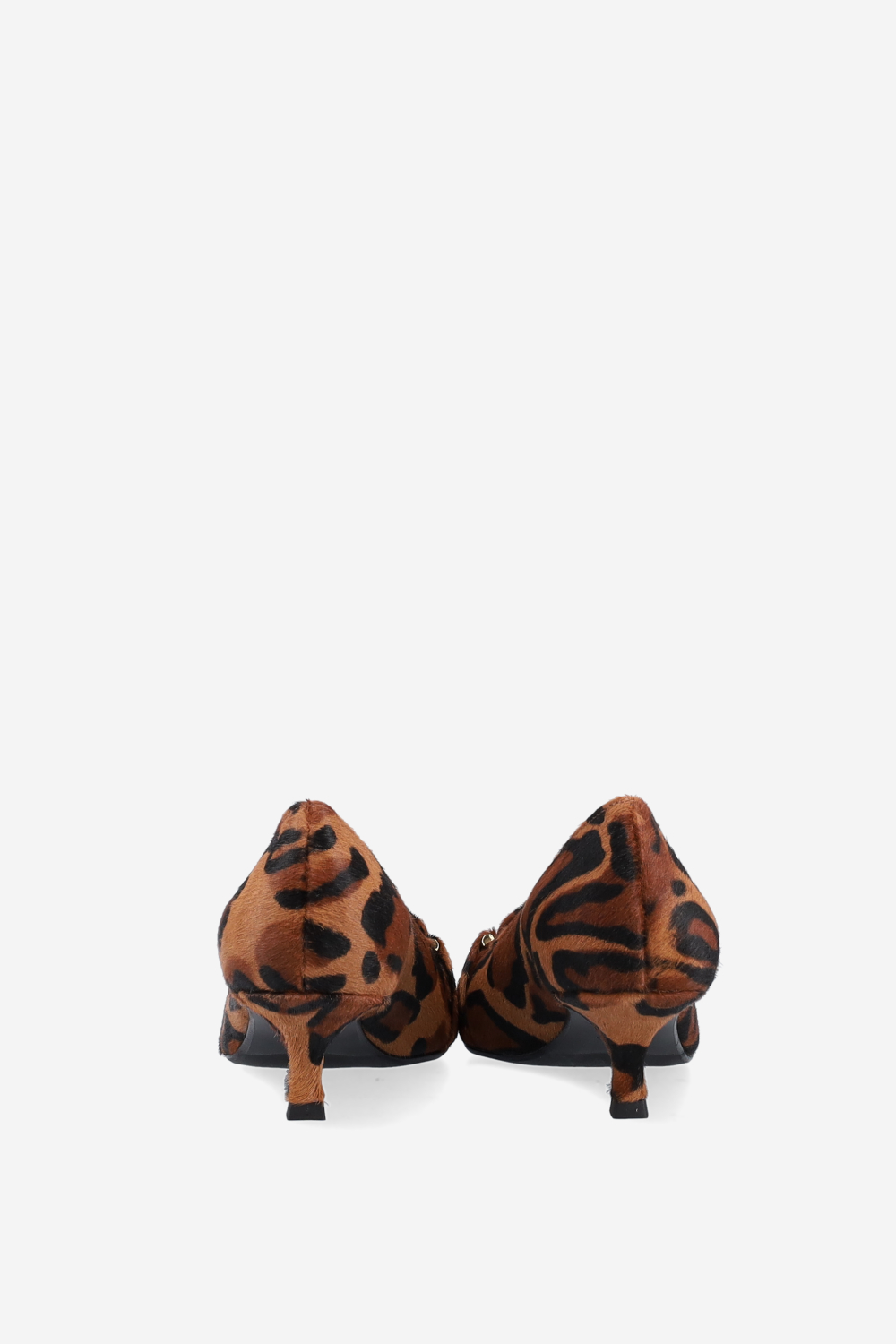 Buckled pony hair pumps