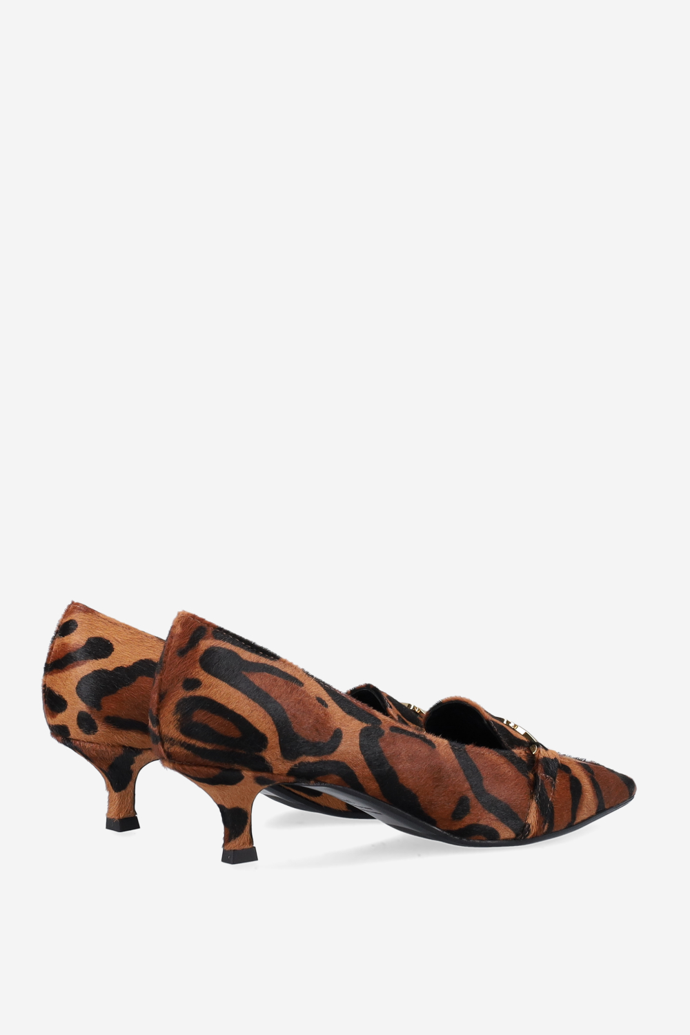 Buckled pony hair pumps