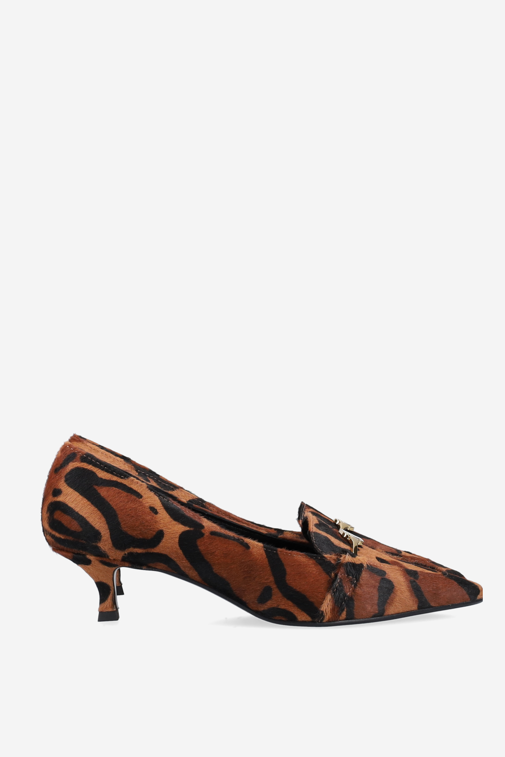 Buckled pony hair pumps