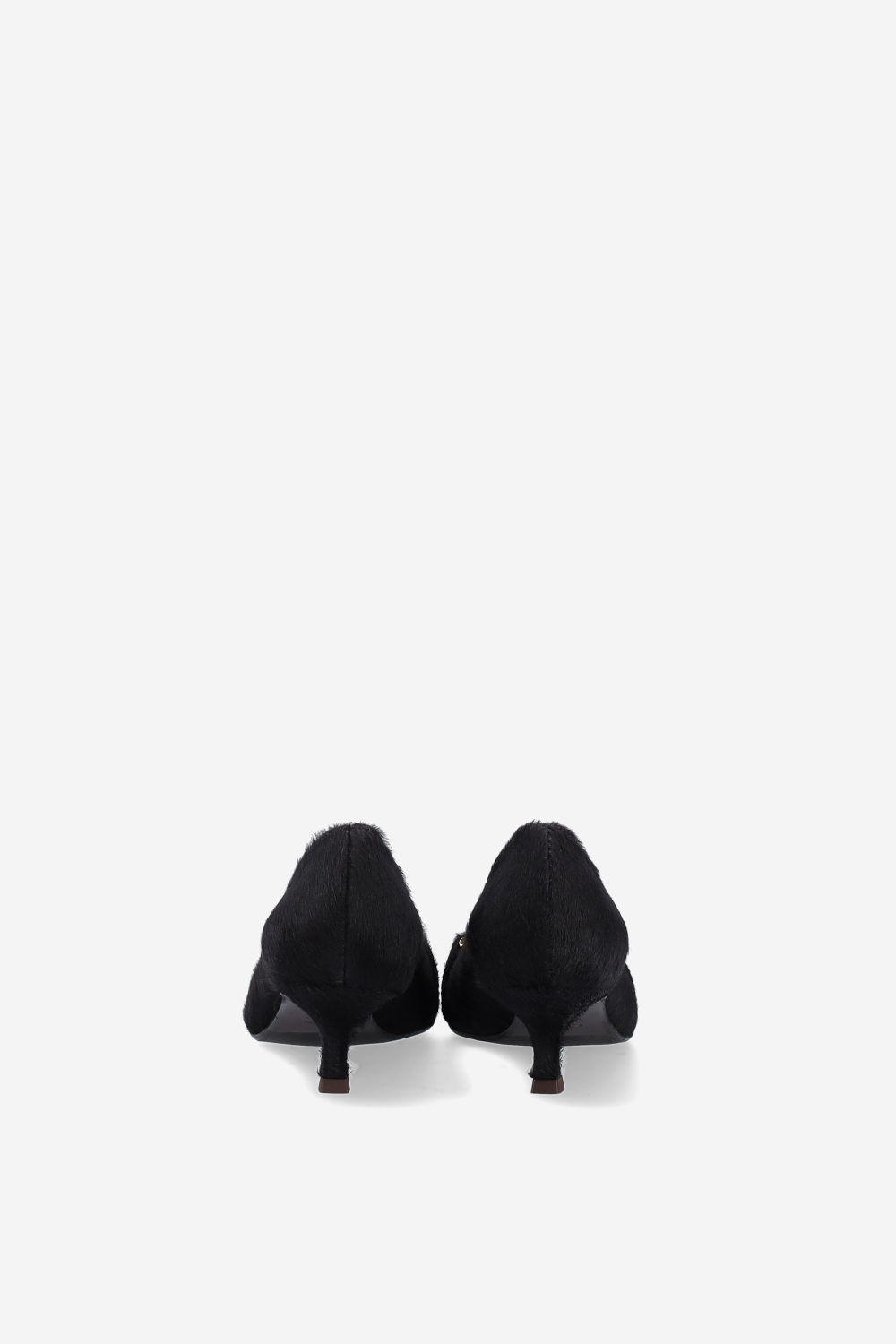 Pony-hair buckled heels