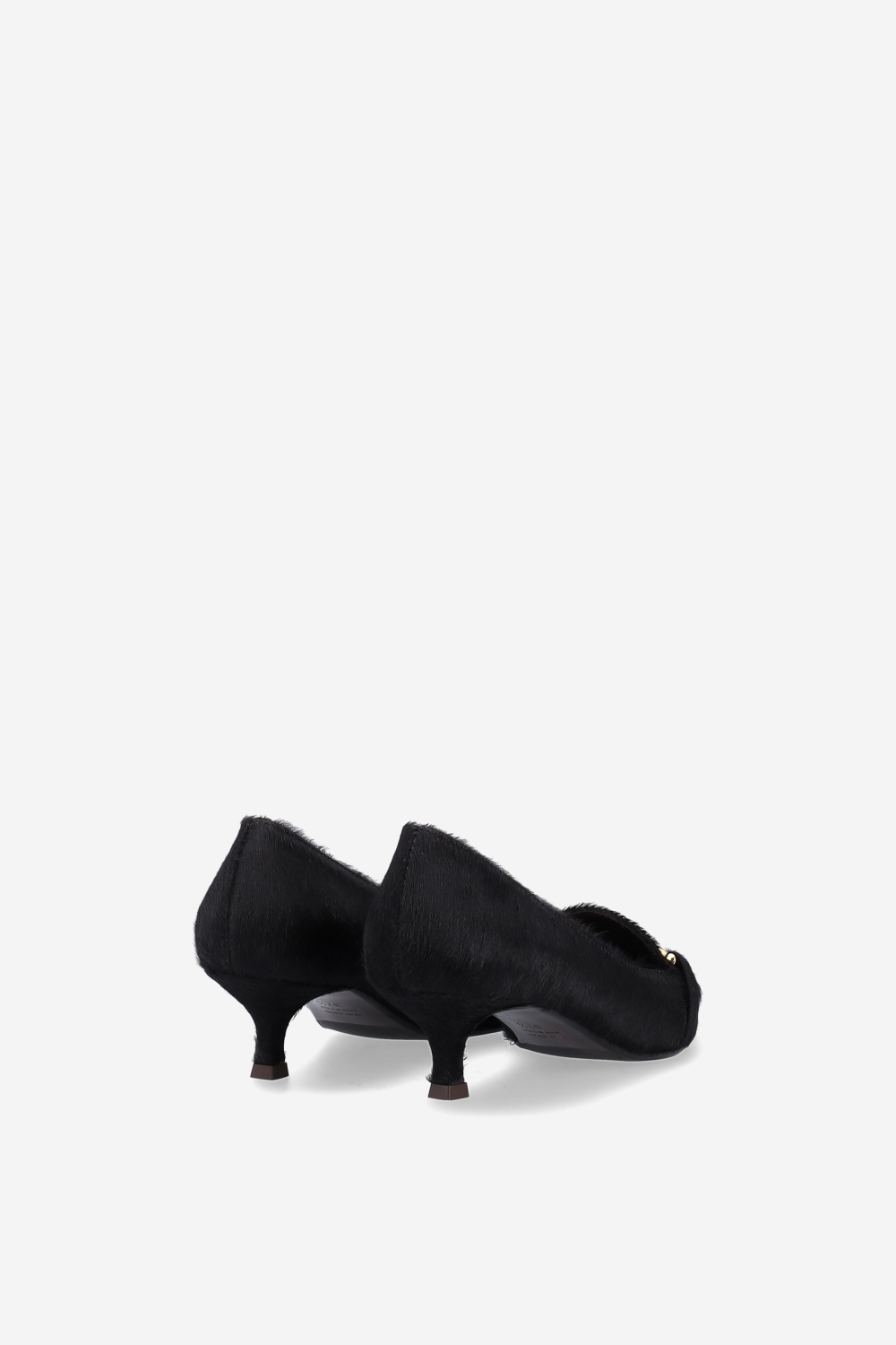 Pony-hair buckled heels