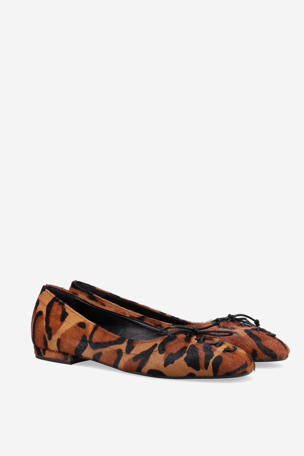 Pony-hair printed ballerinas