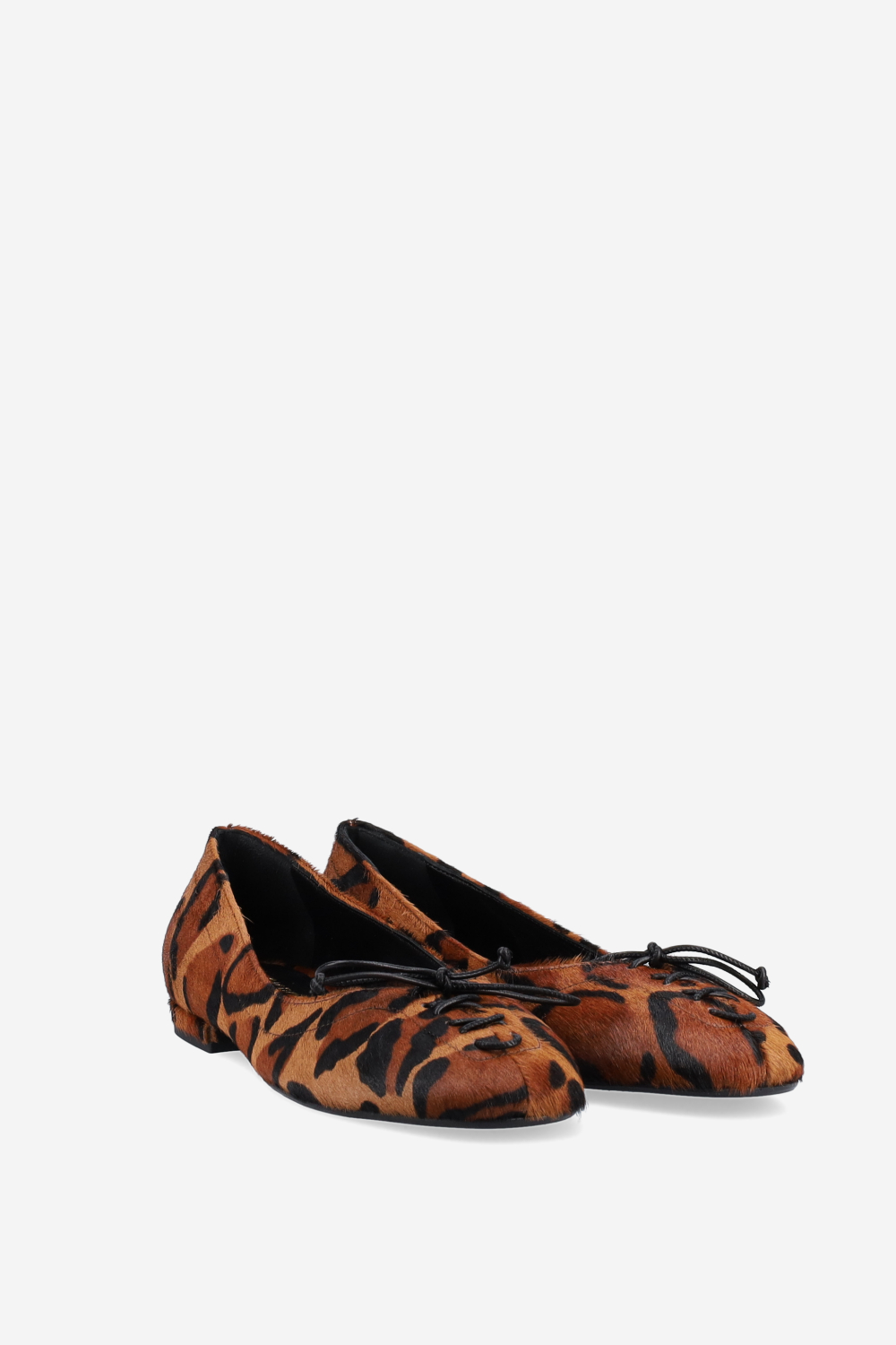 Pony-hair printed ballerinas